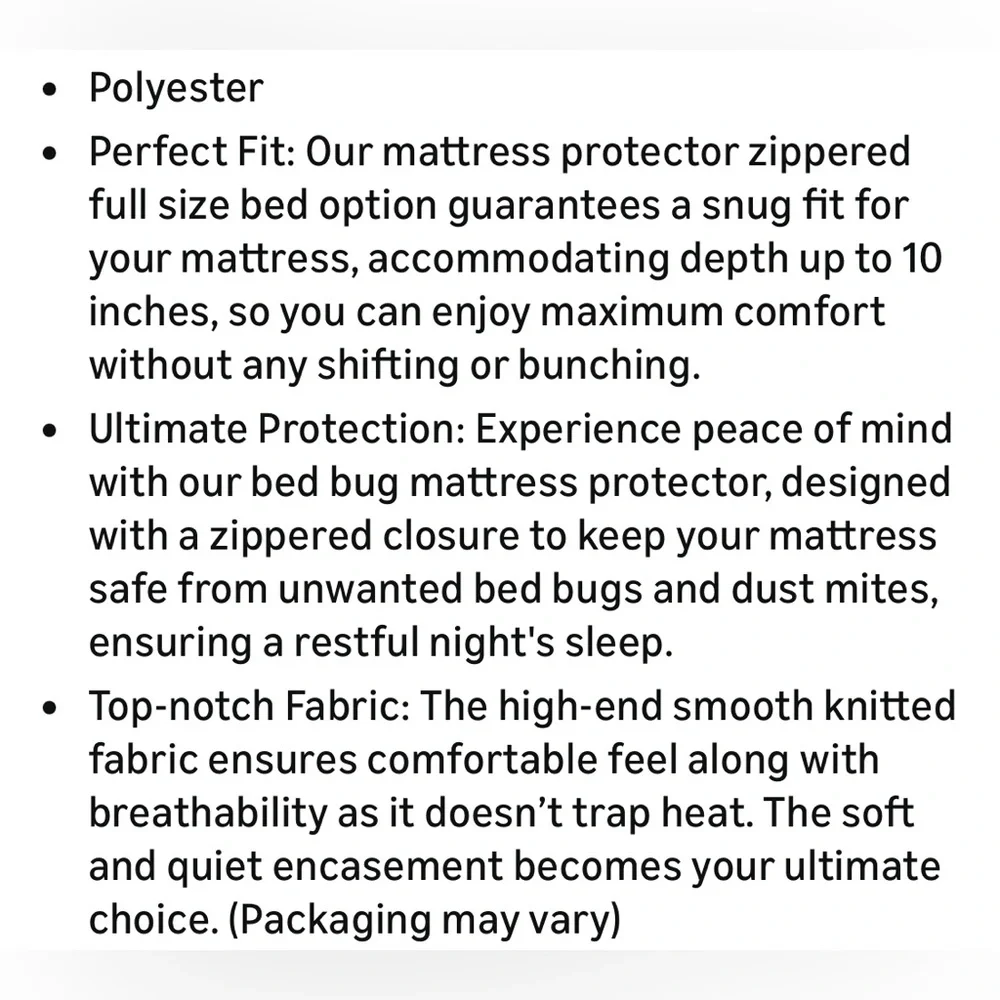 TWIN Size Mattress Encasement Cover Fits 10” Waterproof‎ Bed Bug Proof Zip Guard